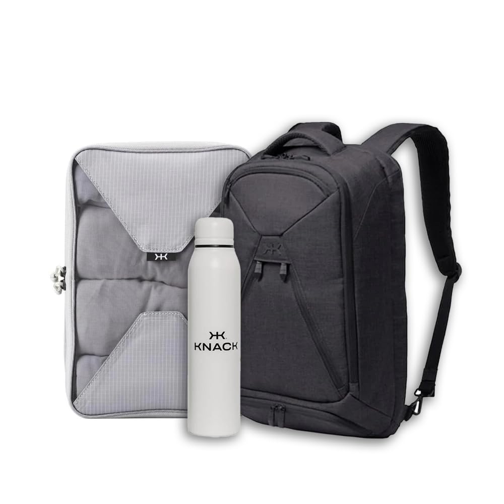 Knack Series 1 Laptop Backpack Fits up to 15 Inch - Knack Bags Carry-On Backpack, TSA Approved, Expandable Travel Backpacks With 3 Day Outfit Capacity (Dark Blue, Medium)