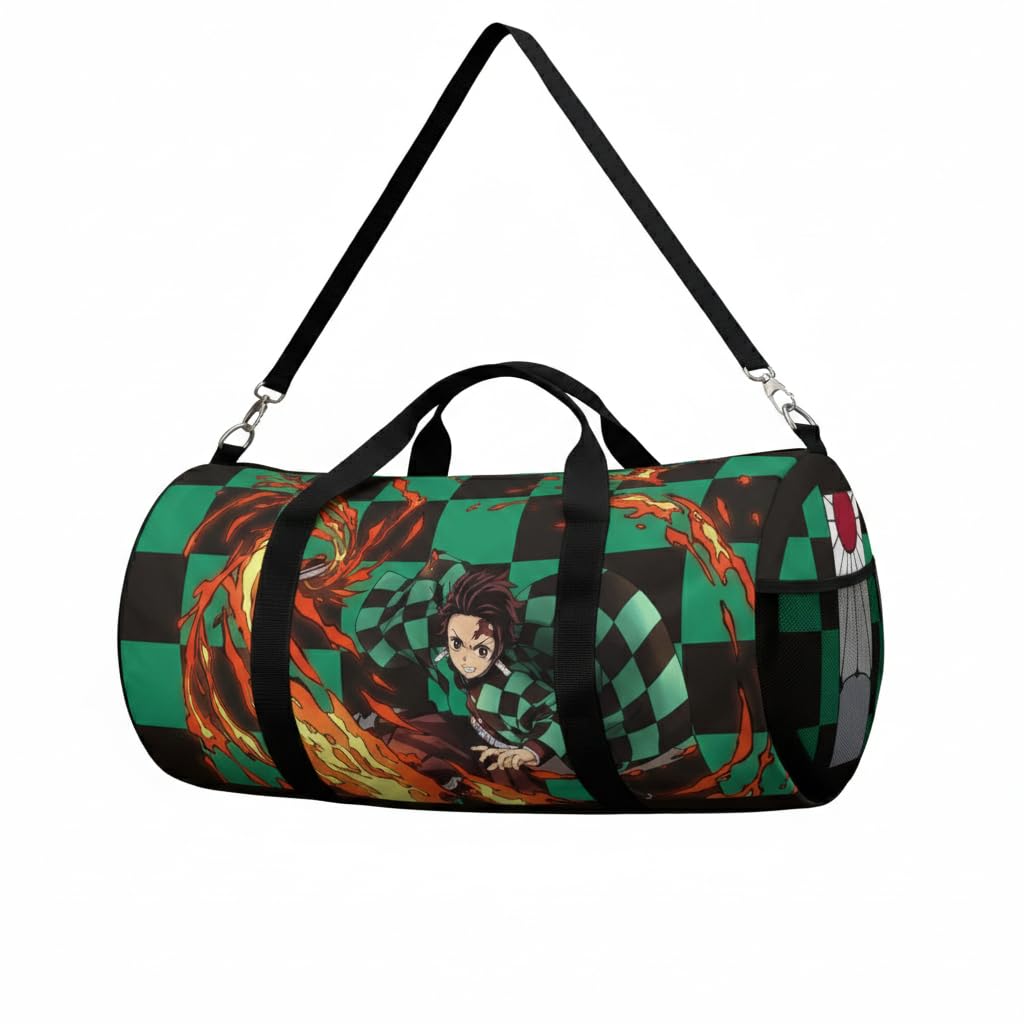 Anime Gym Bag for Women Men - Large Capacity Waterproof Workout Fitness Travel Sports Bags Fashion Street Camping ExpandaCLe Carry On Duffle Bag For Couple (Red Tachi) PTY