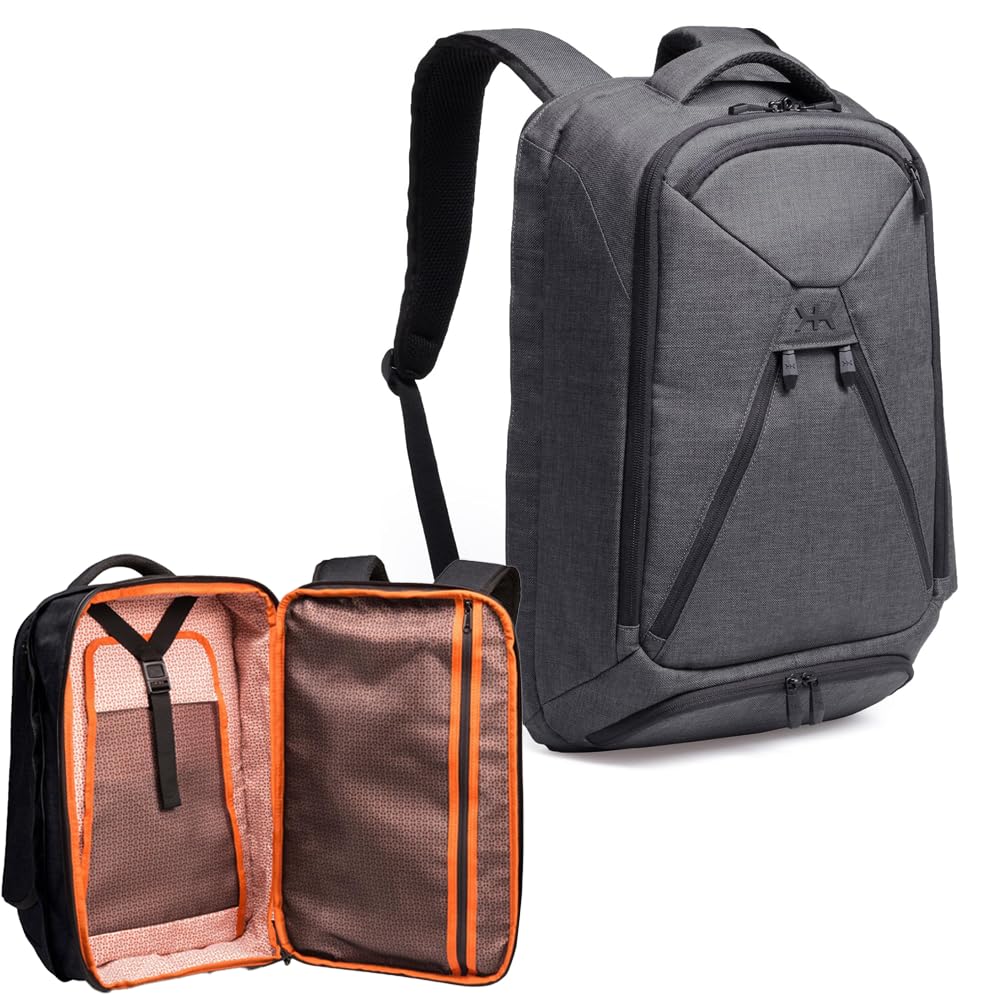 Knack Series 1 Laptop Backpack Fits up to 15 Inch - Knack Bags Carry-On Backpack, TSA Approved, Expandable Travel Backpacks With 3 Day Outfit Capacity (Dark Blue, Medium)