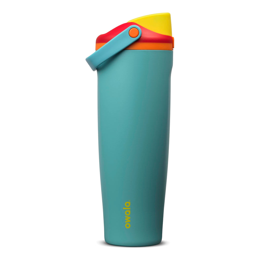 Owala FreeSip Sway Insulated Stainless Steel Water Bottle with Two-Way Spout, Built-In Straw and Bucket Handle, Made for Travel, School, and Sports, 30oz, BPA Free, Leak Proof, Black Cherry