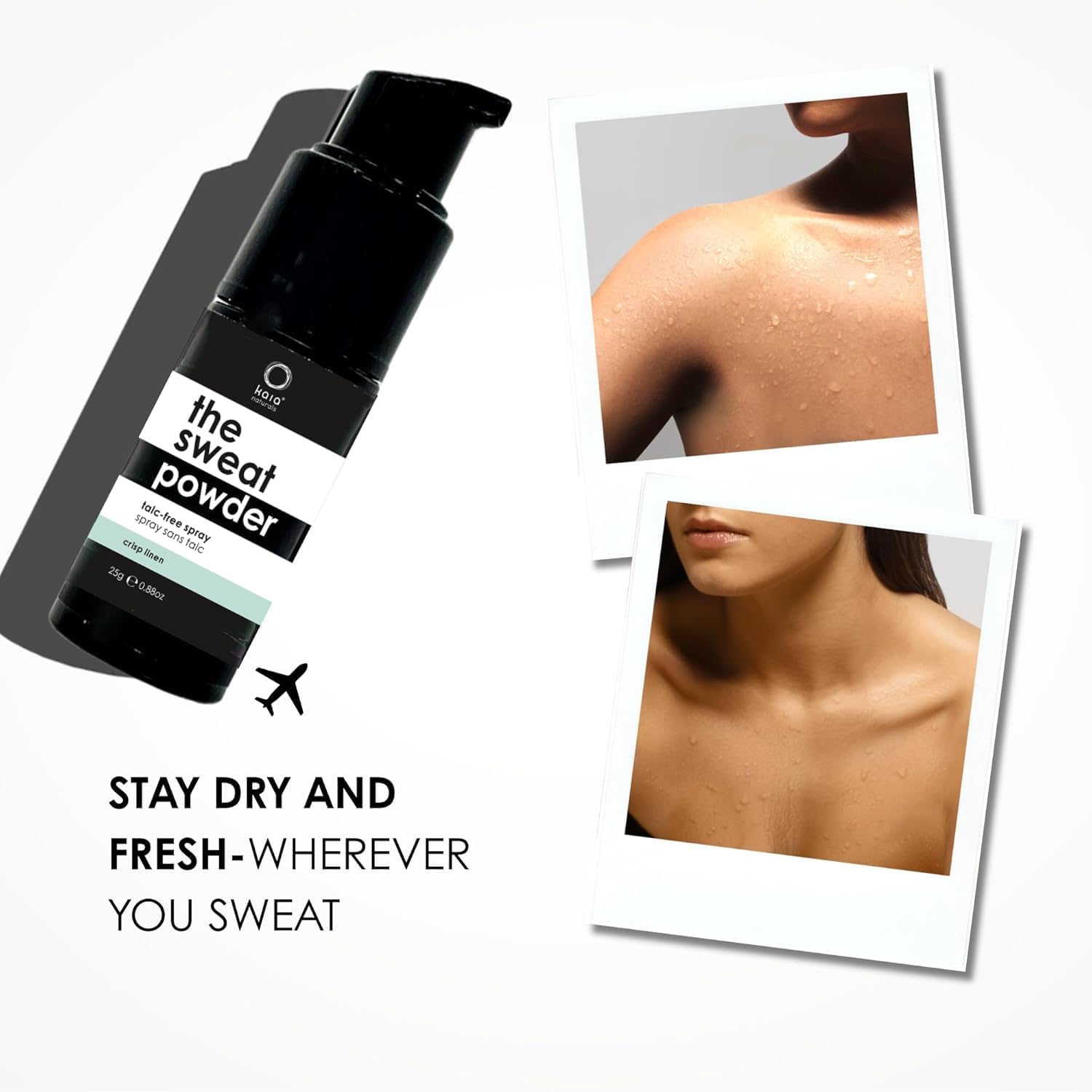 Kaia Naturals The takesumi Detox® The Sweat Powder Talc Free Spray – Crisp Linen, Talc-Free Magnesium Powder, Sweat Control for Body & Underarms 25g/0.8 oz