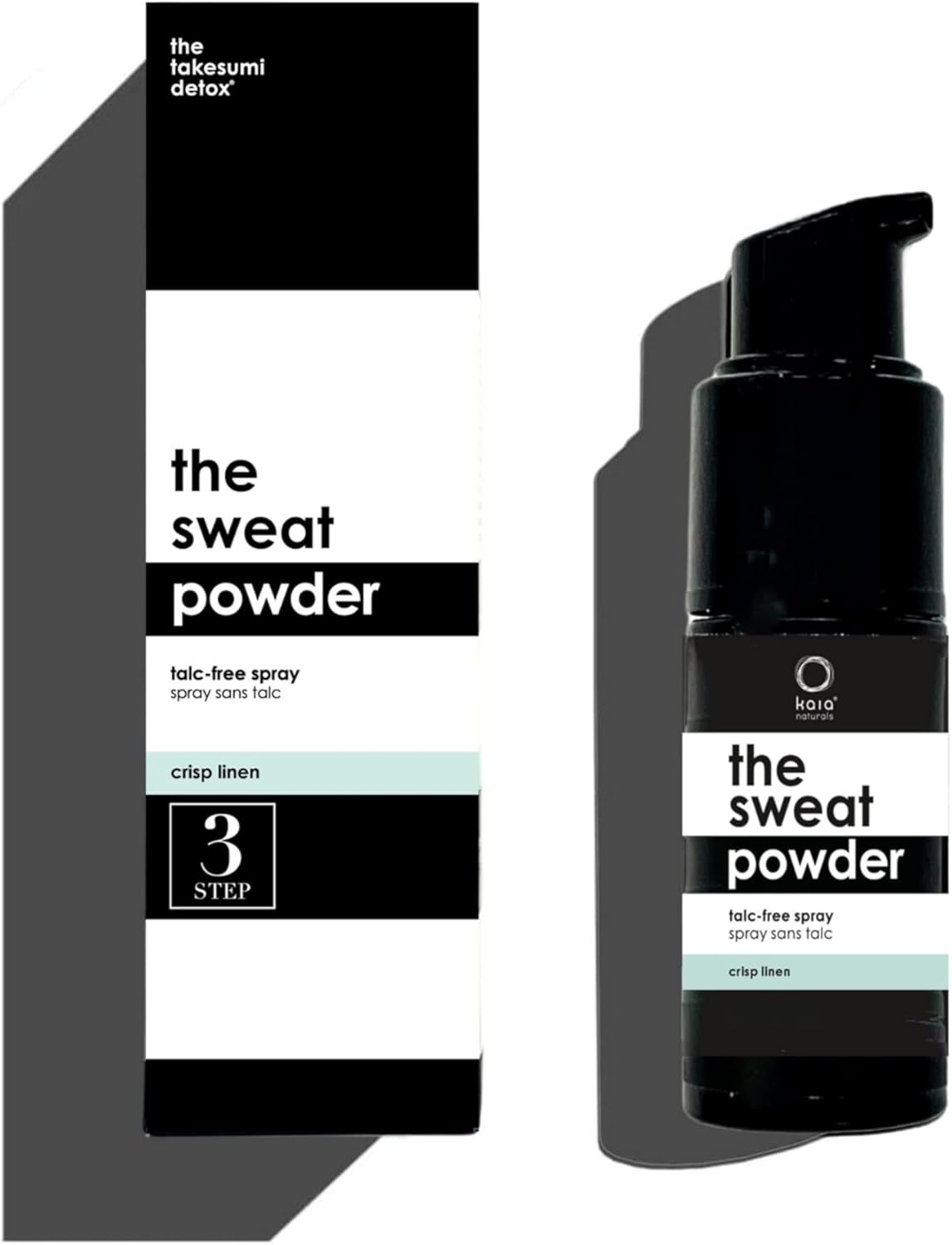 Kaia Naturals The takesumi Detox® The Sweat Powder Talc Free Spray – Crisp Linen, Talc-Free Magnesium Powder, Sweat Control for Body & Underarms 25g/0.8 oz