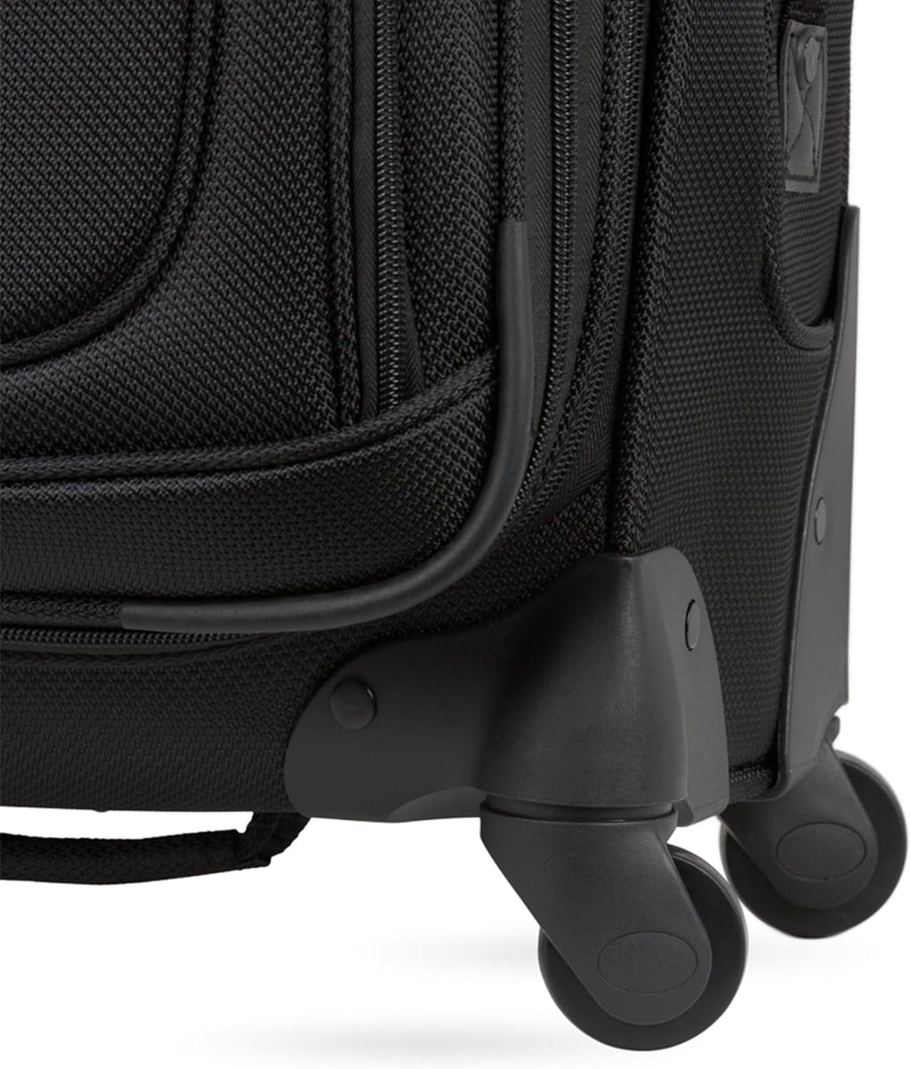 SwissGear Sion Softside Expandable Luggage – Carry-On Suitcase with 360 Degree Wheels & Retractable Handle – 21 Inch, Perfect for 1-3 Night Trips – Black