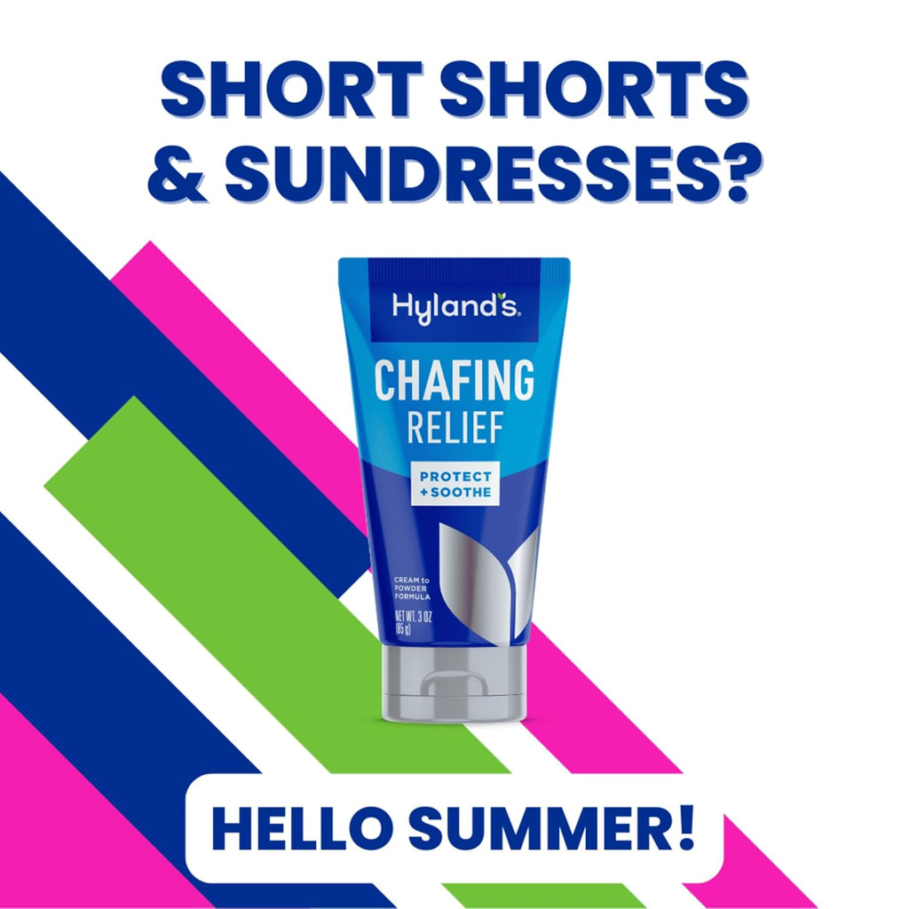 Hyland’s Chafing Relief Cream: Anti Chafe Cream-to-Powder to Prevent Chafing & Soothe Irritated Skin for Men and Women - 3 oz