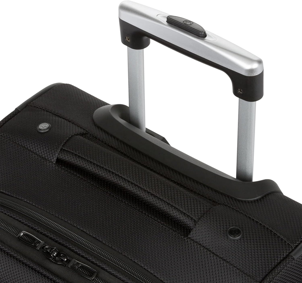 SwissGear Sion Softside Expandable Luggage – Carry-On Suitcase with 360 Degree Wheels & Retractable Handle – 21 Inch, Perfect for 1-3 Night Trips – Black