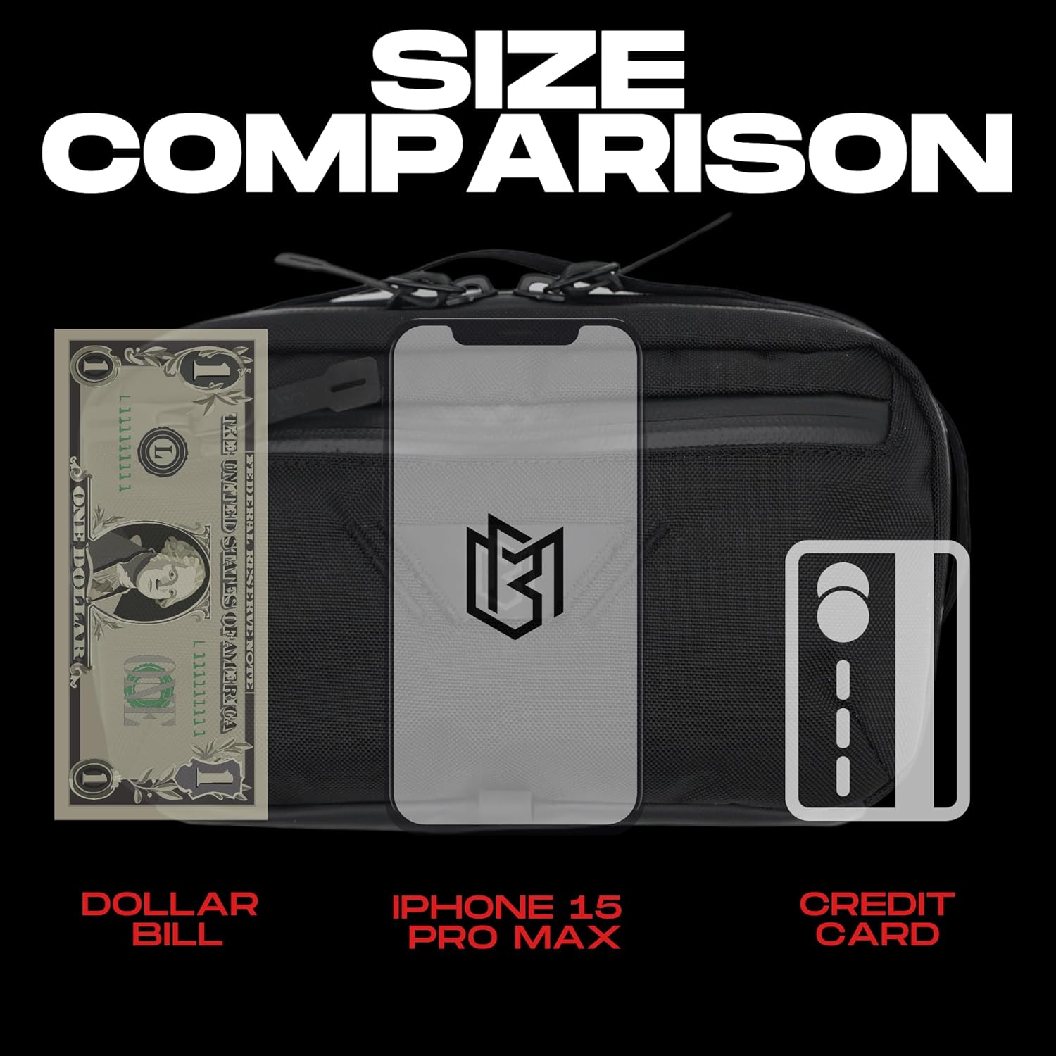 Magnetic Bag Company - Black Fanny Bag Sling Chest Bag for Men and Women | Magnetic Gym Bag for Gym, Travel, Work, and Sports | Keep Your Items Off the Dirty Gym Floor with Magnetic Attachment