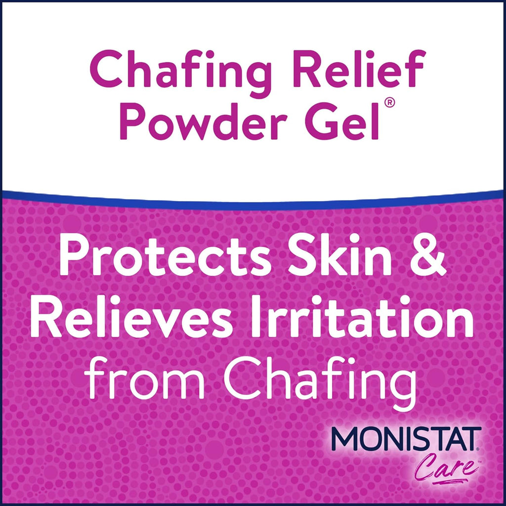 Monistat Chafing Relief Powder Gel, Long-Lasting Anti-Chafing Protection for Bikini Area, Thighs and Bra Lines, 1.5 Oz