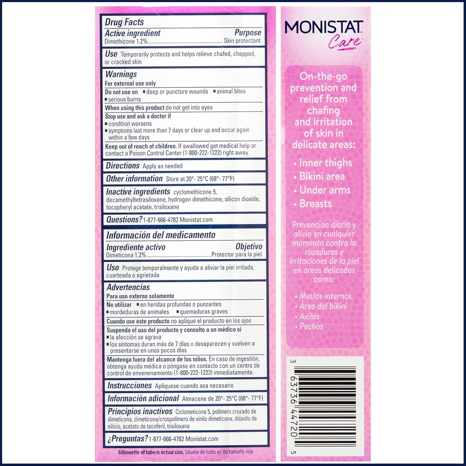 Monistat Chafing Relief Powder Gel, Long-Lasting Anti-Chafing Protection for Bikini Area, Thighs and Bra Lines, 1.5 Oz