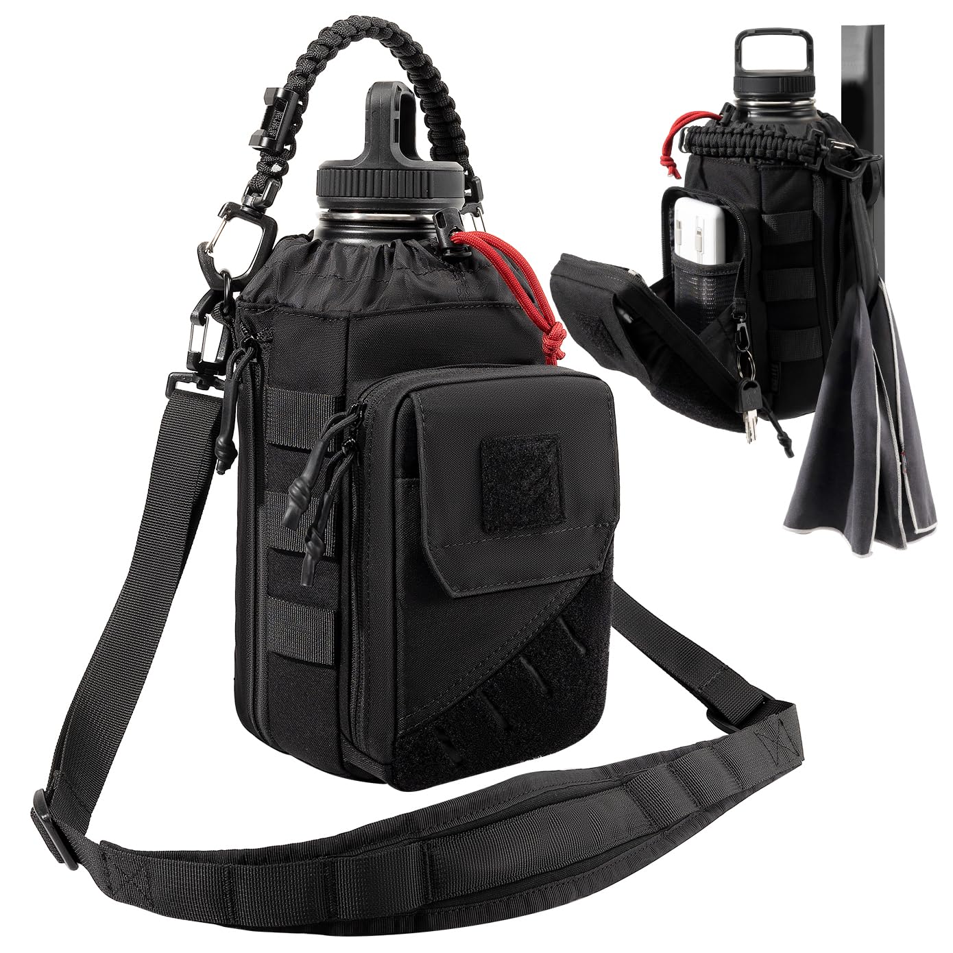 Magnetic Gym Bag for Men,Magnetic Gym Water Bottle Bag with Phone Pockets&40 64oz Multiple Size, Water Bottle Holder with Adjustable Shoulder, Ideal for Fitness,Sports,Travel