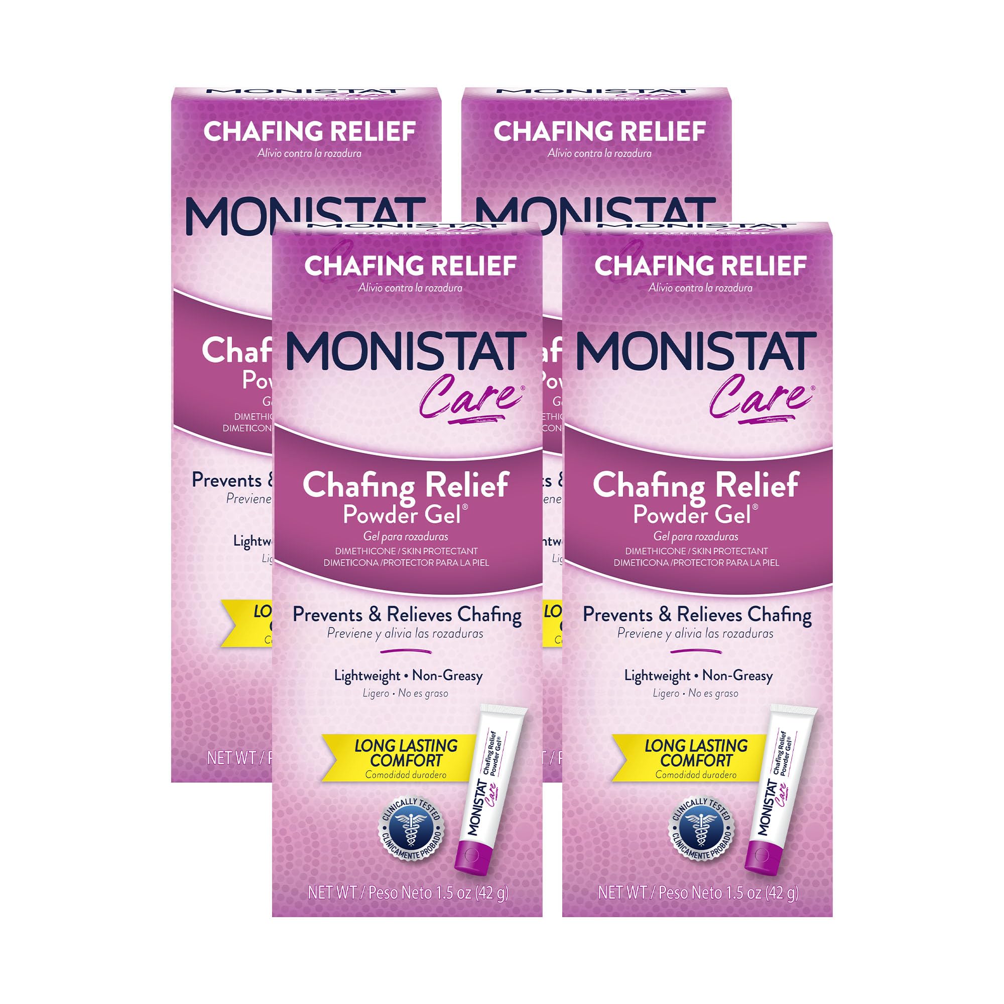 Monistat Chafing Relief Powder Gel, Long-Lasting Anti-Chafing Protection for Bikini Area, Thighs and Bra Lines, 1.5 Oz